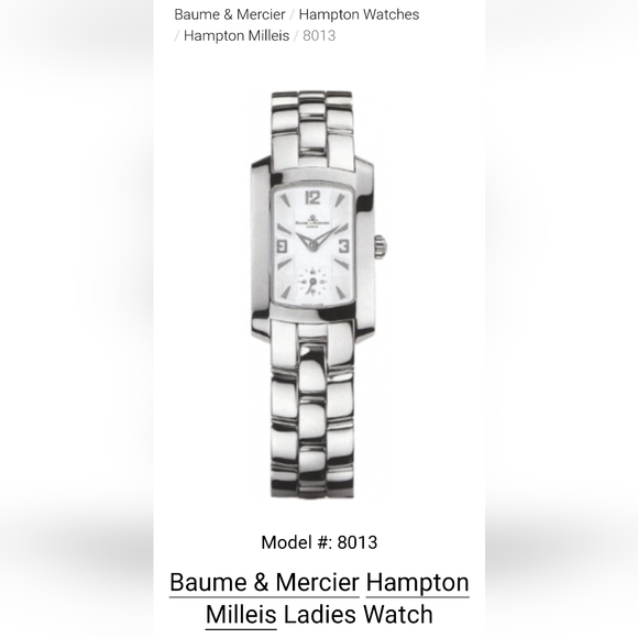 BAUME & MERCIER 2001 Hampton Milleis Cad Argent MOA08013 Timepiece Luxury Watch - Picture 6 of 16